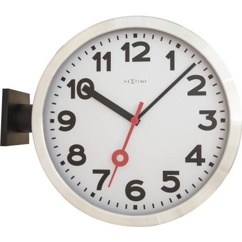 NeXtime NE-3217 Wandklok Dia. 38 Cm, Aluminium/glas, Wit