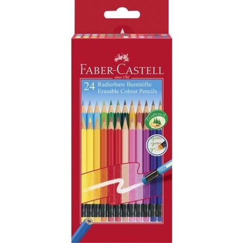 Faber Castell FC-116625 Kleurpotloden Faber-Castell Etui 24 Stuks Uitwisbaar