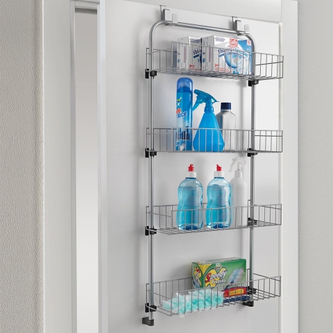 Metaltex Deurrek 4 Etages 17x45x103 cm Zilver/Metaal