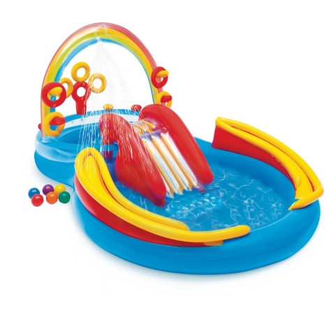 Intex 57453NP Regenboog Zwembad met Glijbaan 297x193x135 cm