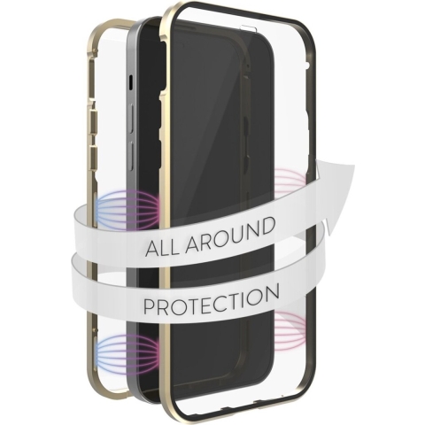 White Diamonds Cover 360° Glass Voor Apple IPhone 13 Pro Max Goud