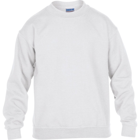 Gildan G18000K Heavy Blend™ Youth Crewneck Sweatshirt - White - S (116/128)
