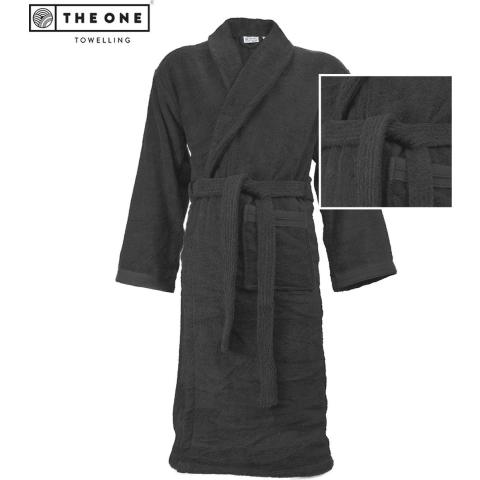 The One Towelling TH1350 Organic Bathrobe - Anthracite - XXL/3XL