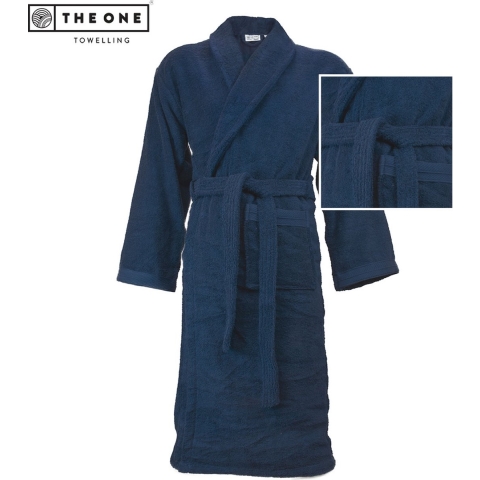 The One Towelling TH1350 Organic Bathrobe - Navy Blue - L/XL