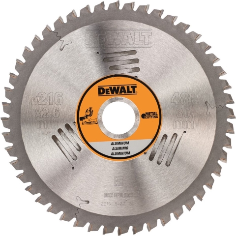 DeWalt Accessoires Cirkelzaagblad Aluminium Stationair 216x30x48T 1.8/2.6 TCG -5° - DT1914-QZ