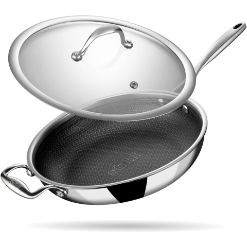 Stahl Cookware Koekenpan Hybrid ø 28 cm - inclusief glazen deksel