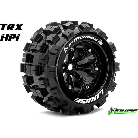 Louise MT-MCROSS Medium banden op zwarte velgen voor 1/8 MT - 0 offset