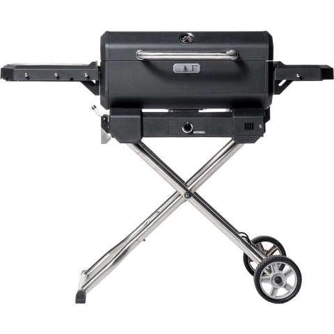 Draagbare houtskoolbarbecue en -rookoven met kar Barbecue