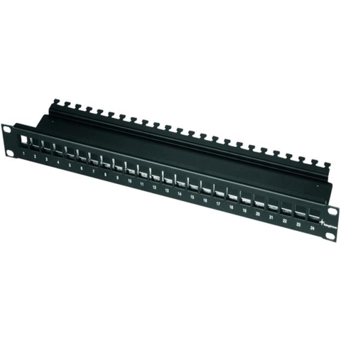 Telegärtner 100021497 24 poorten Netwerkpatchpaneel 483 mm (19) CAT 6A 1 HE Zwart Niet ingericht