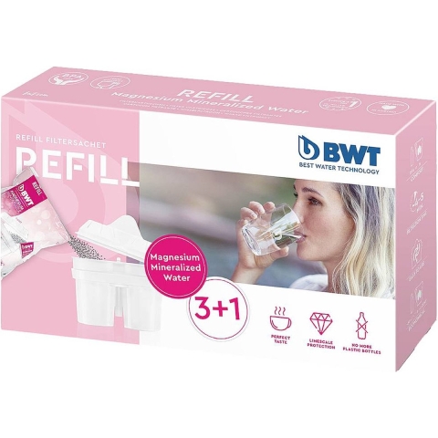 BWT 1 Kartusche + 3 Öko Refill Mg²+ 0836600 Filter Wit