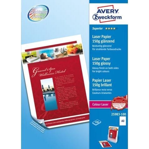 Avery-Zweckform Business 25983-100 Laserprintpapier DIN A3 150 g/m² 50 vellen Wit
