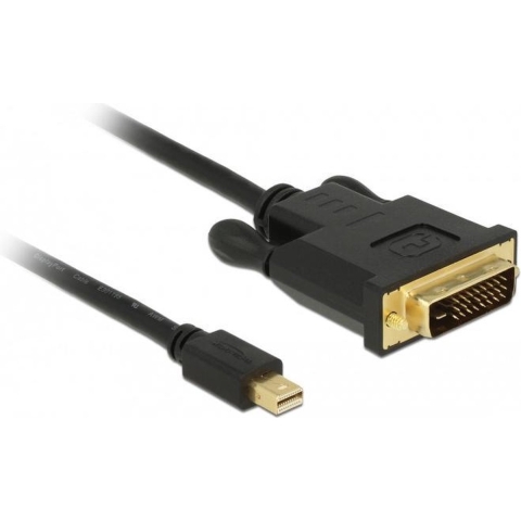 Delock 83988 DisplayPort-kabel Mini-displayport / DVI Aansluitkabel Mini DisplayPort-stekker, DVI-D 24+1-polige stekker 1 m Zwart Vergulde steekcontacten,