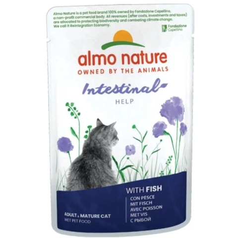 Almo Nature Intestinal Help multipack met vis en gevogelte natvoer kat (70 g) 4 x (6 x 70 g)