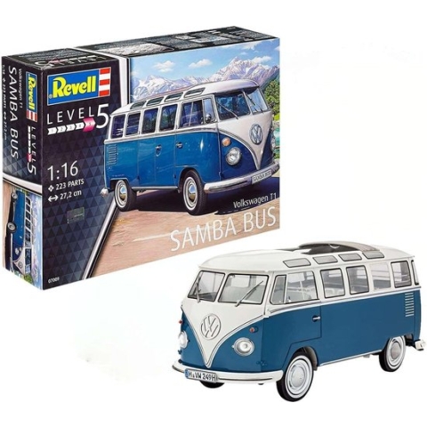 1:16 Revell 07009 Volkswagen VW Typ 2 T1 Samba Bus Plastic Modelbouwpakket