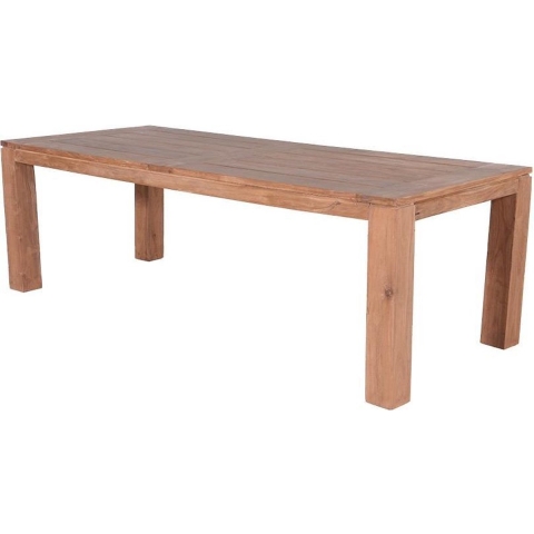 Mexico tafel 240x100xH76 natural teak/ poten 12x12 - Garden impressions