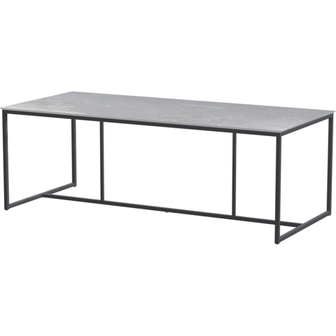 Quatro Tafelframe Antracite met Ceramic Light Grey Tafelblad 220 x 95 cm - 4so