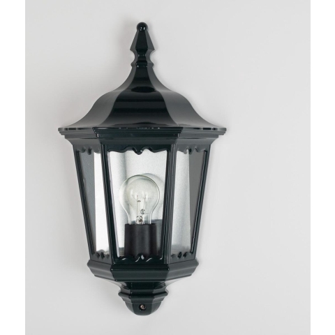 240v muurlamp ancona plat zwart - Ks verlichting
