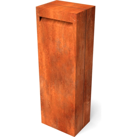 Letta cortenstaal brievenbus 400x300x1200 mm - Geroba