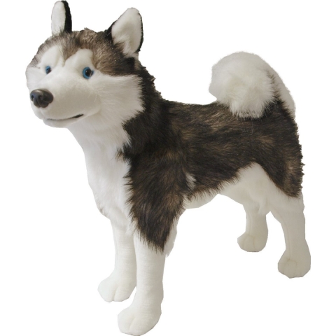 Boony Natural Decoration pluche husky 53 cm staand - Gebr de boon