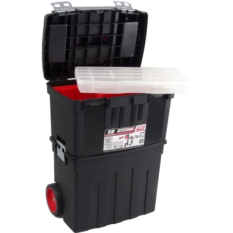 Tayg gereedschapskoffer op wieltjes 470 x 290 x 630 mm met inlegbak en sorteerdoos - Velleman