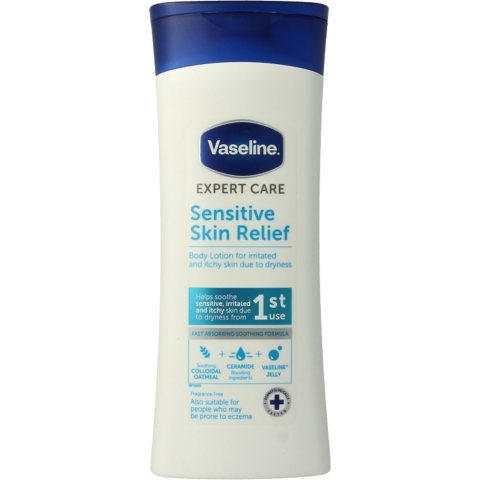 2e halve prijs: Vaseline Bodylotion Sensitive Skin Relief 400 ml
