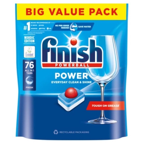 Finish Power All-in-1 Vaatwastabletten Regular 76 stuks