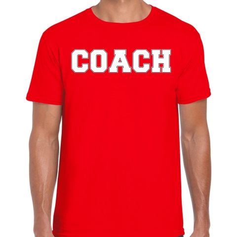 Cadeau t-shirt voor heren - coach - rood - bedankje - verjaardag S -