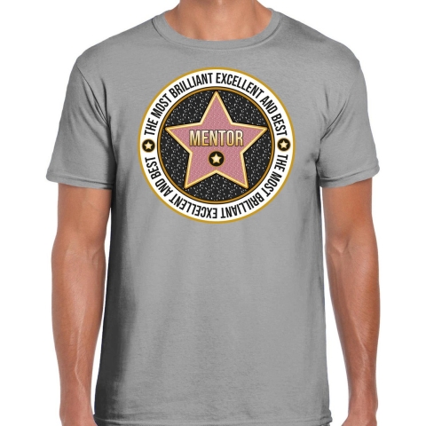 Cadeau t-shirt voor heren - mentor - grijs - bedankje - verjaardag 2XL -