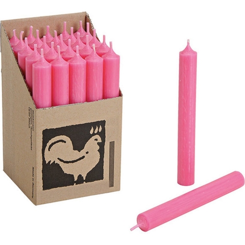 Hahn Dinerkaarsen - Roze - 25x stuks - 18 cm - sfeer kaarsen - 7 branduren -