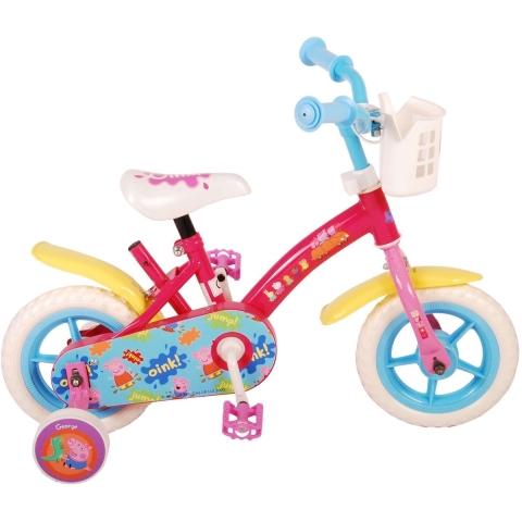Peppa Pig Kinderfiets - Meisjes - 10 inch - Roze/Blauw - Doortrapper