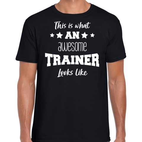 Cadeau t-shirt voor heren - awesome trainer - trainers bedankje - zwart 2XL -