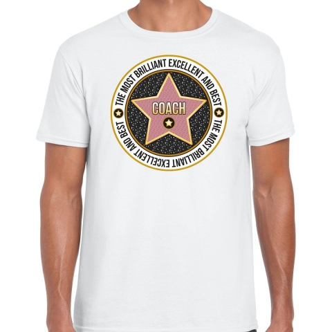 Cadeau t-shirt voor heren - coach - wit - bedankje - verjaardag 2XL -