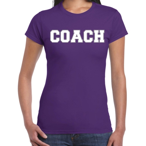 Cadeau t-shirt voor dames - coach - paars - bedankje - verjaardag XL -