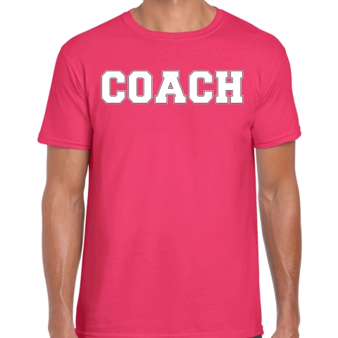 Cadeau t-shirt voor heren - coach - roze - bedankje - verjaardag S -