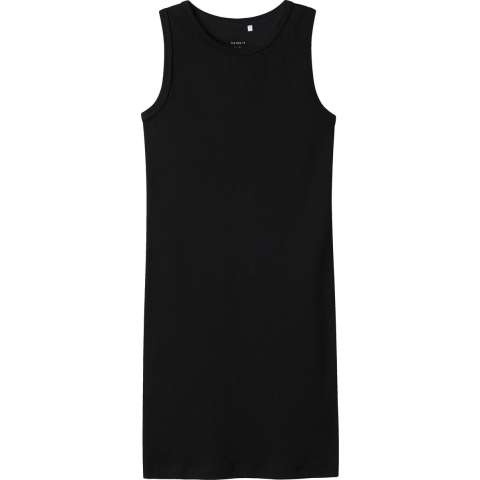 Name It Jurk - Rib - Slim - Noos - NmfNakal - Zwart - Name It - 9 jaar (134) - Jurk