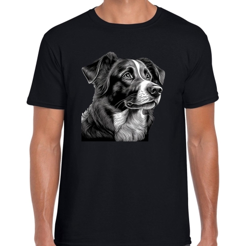 Cadeau/verkleed T-shirt heren - zwart - Border Collie hond - honden liefhebber 2XL -