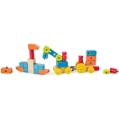 Hape Stapelspeelgoed - Hout - 44 Onderdelen - Hape - OneSize - Bouwblokken