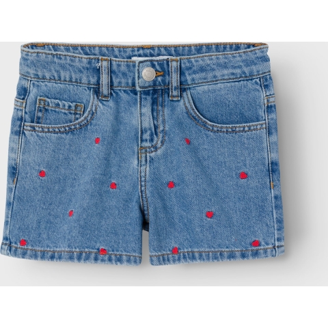 Name It Shorts - NkfBella - Noos - Medium+ Blue Denim/Heart EMBR - Name It - 14 jaar (164) - Shorts