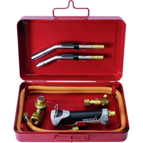Sievert Hard-/zachtsoldeergarnituur | in stalen koffer | 6-delig | propaan | 1 stuk - 761010 761010