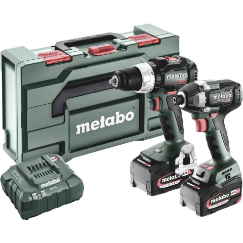 Metabo Accu Combo Set 2.8.4 | BS 18 LT BL (Klopboormachine) + SSD 18 LT 200 BL (Slagschroevendraaier) | 18 V | 2x 5.2Ah, ASC 55 | In Metabox -