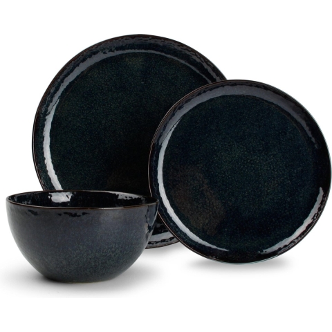 Salt & Pepper Serviesset Mielo Sapphire - 12-delig / 4 personen - 4 dinerborden, 4 ontbijtborden en 4 kommen