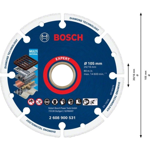 Bosch Accessoires Diamantmetaalschijf | 105 x 20 / 16 mm - 2608900531