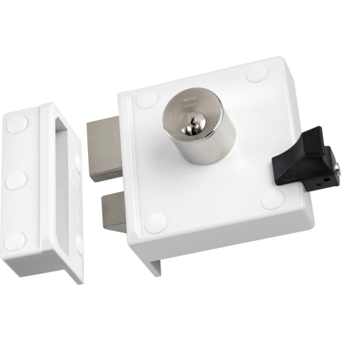 Nemef 4154/02-50 Dr 2 Blist. Veiligheidsoplegslot, Dm50Mm, Slotkast Wit Gela - 9415402502 - 9415402502
