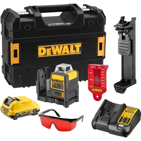 DeWALT DCE0811D1R Multi Kruislijnlaser Zelfnivellerend 10.8v 2 rode stralen 15 meter