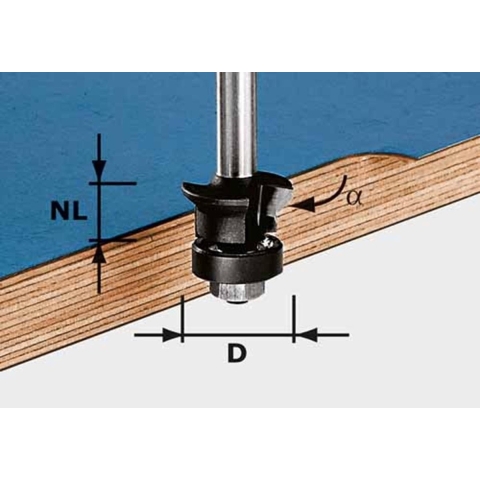 Festool HW S8 D24/0° +45° Freesbit Fase-kantenfrees S 8mm 24x11mm - 491026