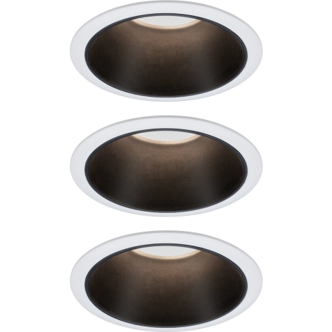 Paulmann 93402 Cole Coin Inbouwlamp Set van 3 stuks LED 6 W Wit, Zwart