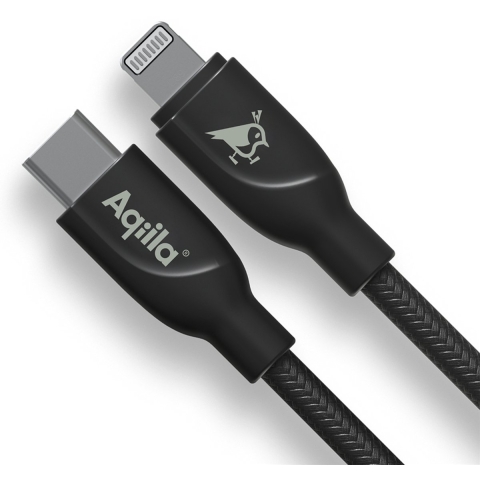 Aqiila USB-C-kabel USB 2.0 Apple Lightning stekker 1.00 m Zwart AQCBPBICB1BD850