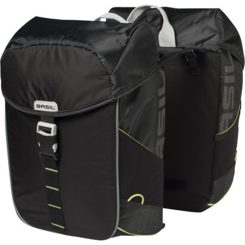 Dubbele fietstas Miles Double bag 32L Black lime