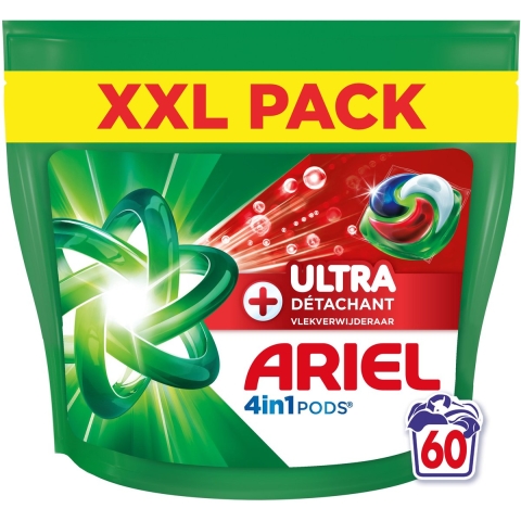 Ariel 4in1 Wasmiddel Pods Ultra Vlekverwijderaar 60 stuks