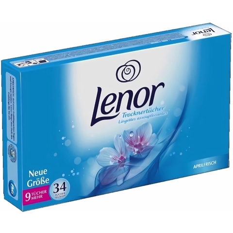 12x Lenor Droogtrommeldoekjes April Fris 34 stuks